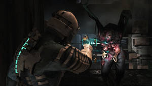 I Dead Space-spelen sitter hälsomätaren i Isaacs dräkt på ryggen.