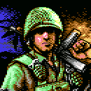Spelpappan spelar Commando Arcade på C64